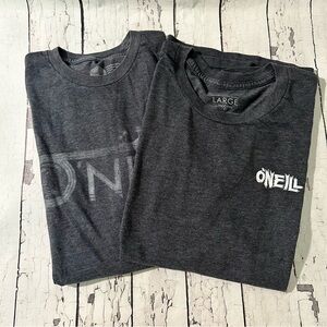2 Mens O’Neill T-shirts modern fit, vintage, dark gray, size large Y2K style
